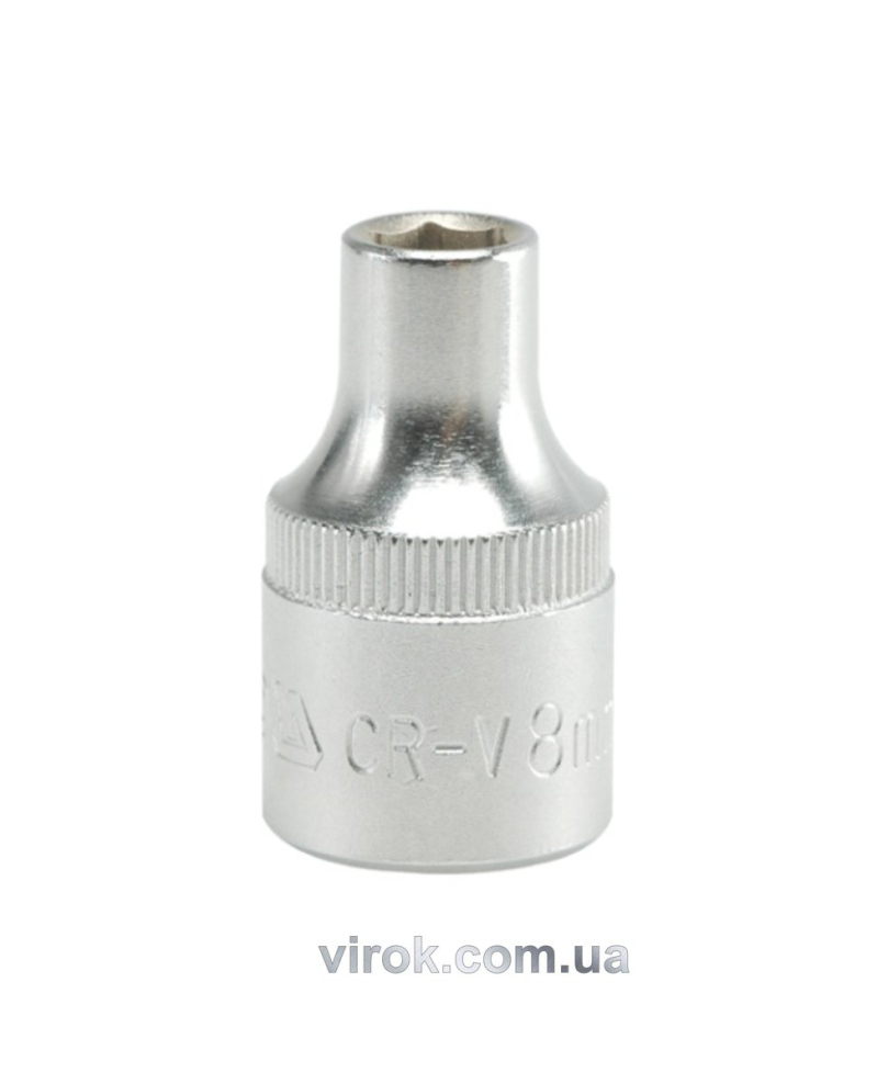 Головка торцева 6-гранна YATO : квадрат 1/2", М= 8 мм, L= 38 мм [12/120/240]