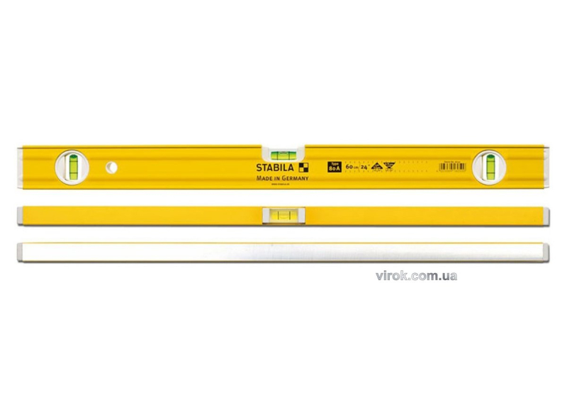 Рівень STABILA Type 80 A-2 : L= 180 см, 3 капсули, ударостійкий профіль (ребр.жостк) (DW)
