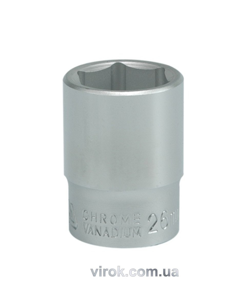 Головка торцева 6-гранна YATO : квадрат 3/4", М= 26 мм, L= 50 мм [12/96]