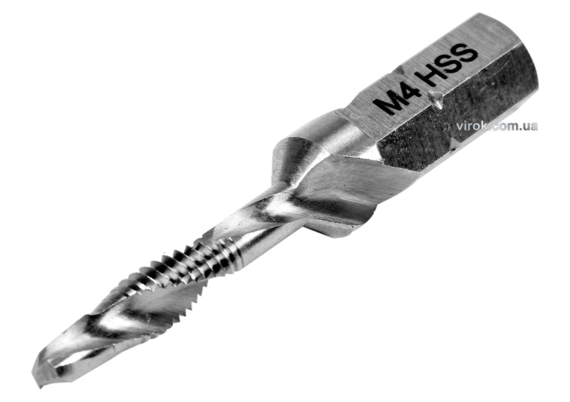 Свердло-мітчик YATO М4 х 0.7 мм, HSS М2, HEX-1/4", l= 39/6 мм [20/200]
