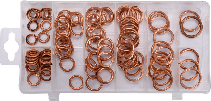 Кільця мідні різних розмірів YATO набір 95 шт [24]