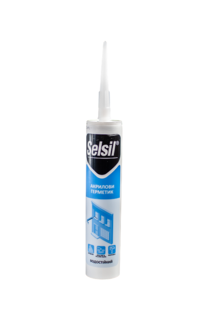 Герметик акриловий SELSIL водостійкий . Білий () V310 мл. [25]