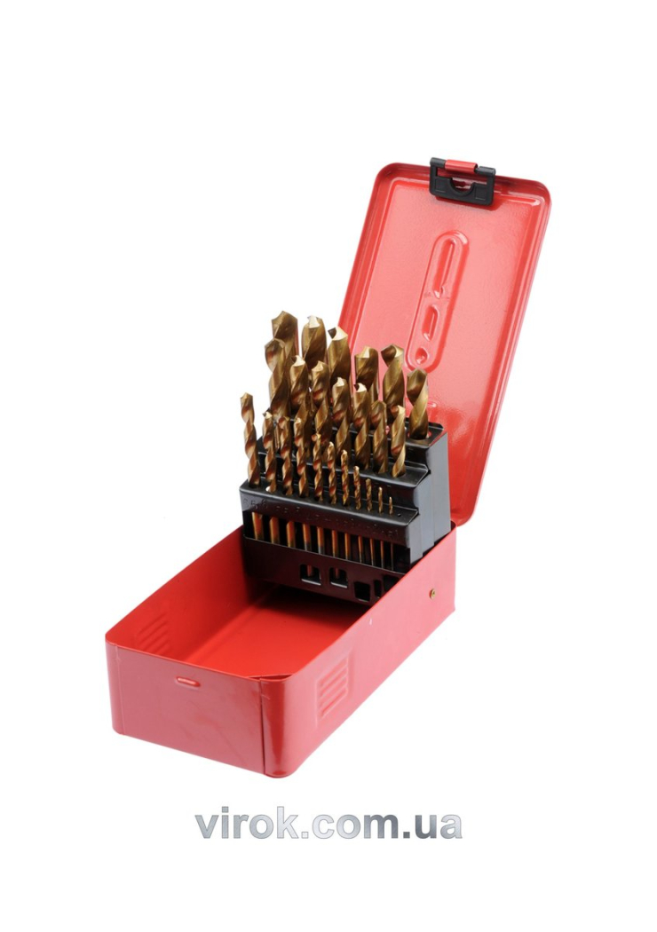 Набір свердл по металу STHOR HSS титан. Ø= 1.0 - 13.0 мм, 25 шт.