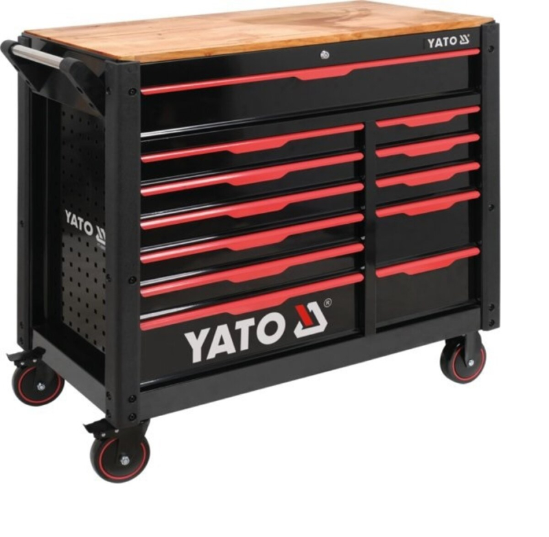 Шафа-візок для інструментів на 4 колесах YATO з 12 шуфлядами, 113x 100x 48 cм, 2 замки