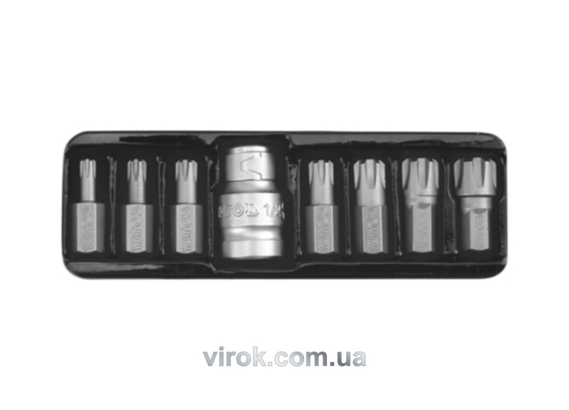 Набір насадок викруткових YATO : "RIBE", L= 30 мм. адаптер 1/2" 8 шт. [24/72]