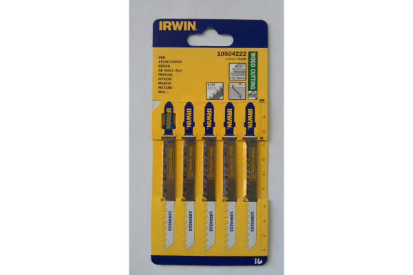 Холст для лобзика по дереву IRWIN Т101D 6TPI 100 мм 5 шт. Т-хвостовик
