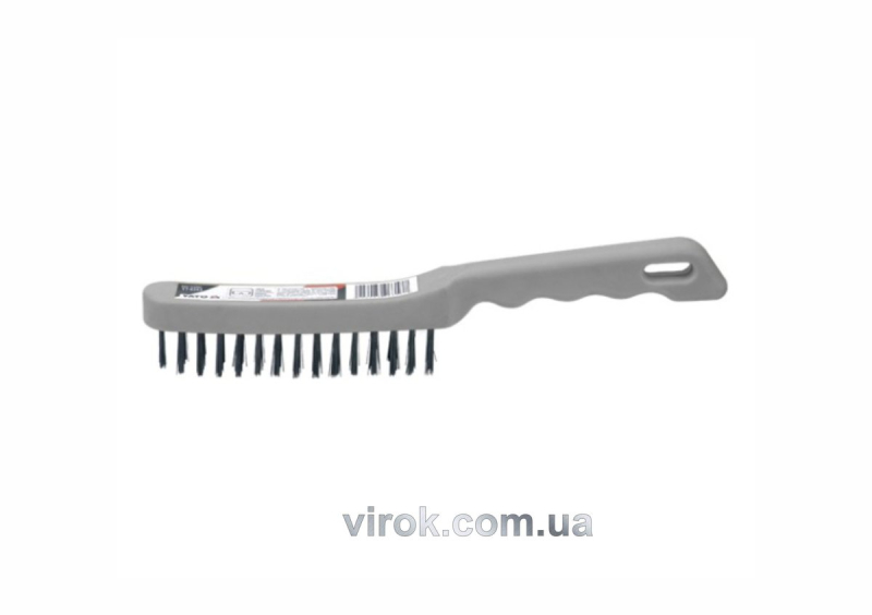 Щітка дротяна сталева YATO : 3- рядна, пластикова ручка [12/120]