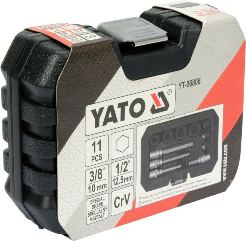 Набор насадок для тормозных суппортов YATO YT-06808, 1/2" и 3/8", 7 шт