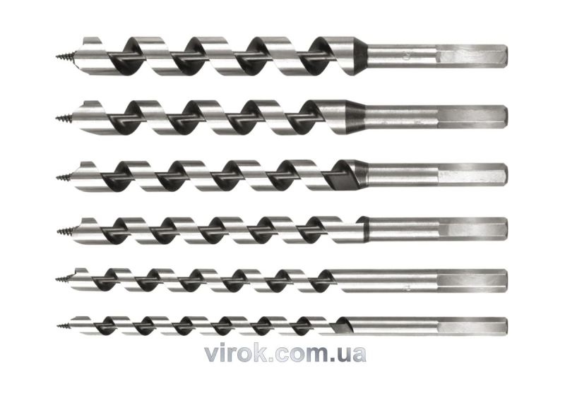 Набір свердл спіральних по дереву STHOR : Ø=10-20 мм, L= 230 мм. 6 шт.