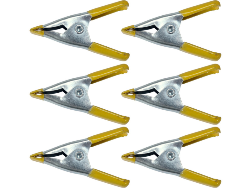 Струбцини "прищіпка" VOREL l= 50 мм, розвід губ- 20 мм зі сталі, 6 шт.