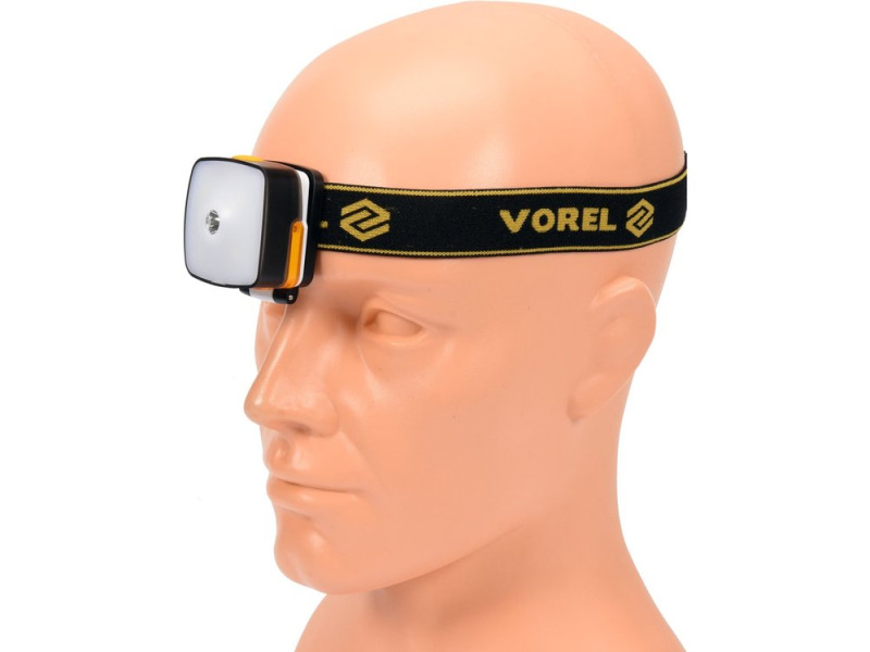 Ліхтар налобний акумуляторний VOREL 88677, 160/130 лм, 3 Вт, USB