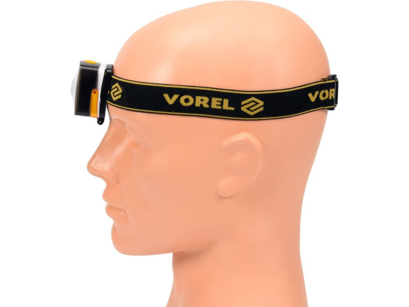 Ліхтар налобний акумуляторний VOREL 88677, 160/130 лм, 3 Вт, USB