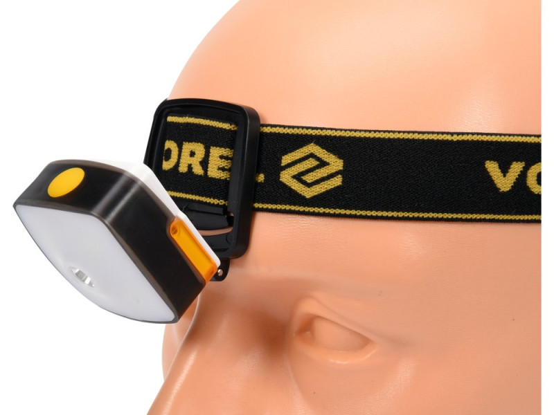Ліхтар налобний акумуляторний VOREL 88677, 160/130 лм, 3 Вт, USB