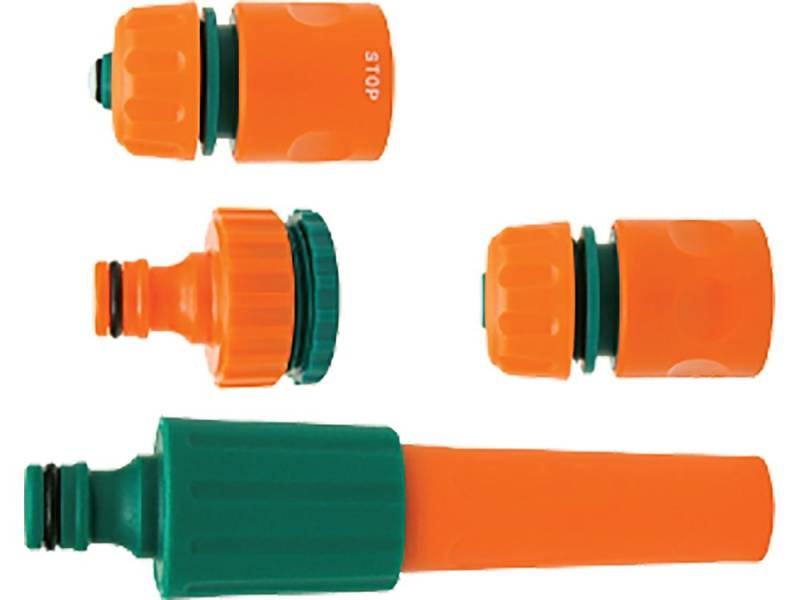Зрошувач прямий FLO з набором з'єднань 1/2", 3/4", 1", ABS-пластик, 4 шт (89203)