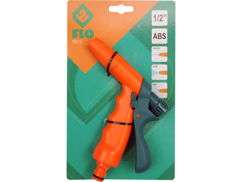 Зрошувач-пістолет 3-режимний FLO до шлангу 1/2", ABS-пластик (89213)