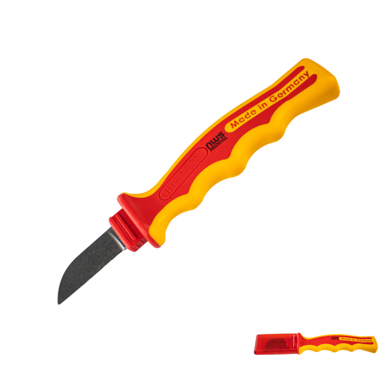 Ніж для різання кабеля, пряме лезо NWS L=205 мм, ізольований 1000 V