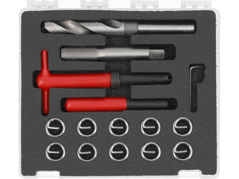 Інструменти і вставки для ремонту різьби YATO М16 х 2.0 мм, компл. 15 шт. [10]