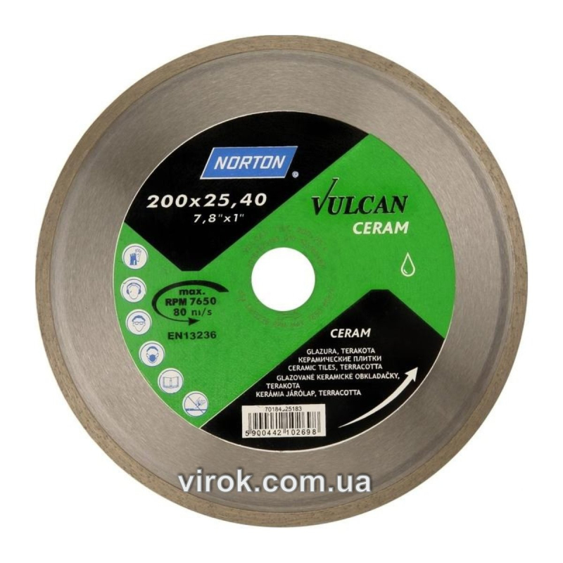 Диск алмазний по кераміці VULCAN TILE; Ø= 200 x 25,4 мм(DW)