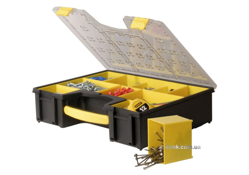 Органайзер STANLEY : професійний, пластмасовий, 8 з'ємних секцій, М= 423х105х334 мм.