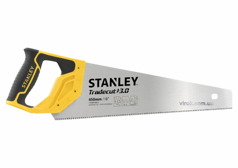 Ножівка по дереву STANLEY "Tradecut" : L= 450 мм, 7 зубів/1"