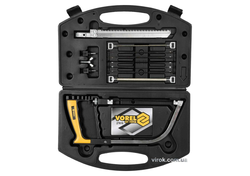 Ножівка універсальна VOREL з полотнами l= 150/175 мм, в кейсі, кпл. 11 шт