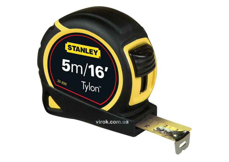 Рулетка STANLEY "Tylon" : L= 5 м x 19 мм. метрична+дюймова, ергоном. корпус