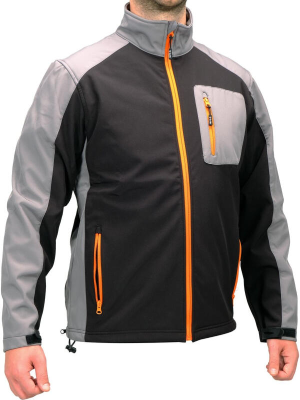 Куртка рабочая SOFTSHELL YATO размер S, черно-серый, 3 кармана, 96% полиэстер и 4% спандекс (YT-79530)
