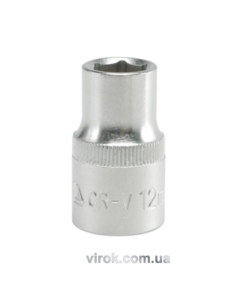 Головка торцева 6-гранна YATO : квадрат 1/2", М= 12 мм, L= 38 мм [12/120/240]