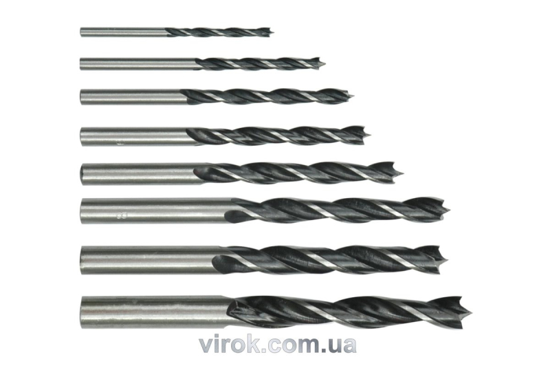Набір свердл по дереву STHOR. Ø= 3,0 - 10,0 мм, 8 шт.