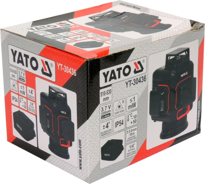 Нивелир лазерный 3D 12 линий зеленый YATO YT-30436