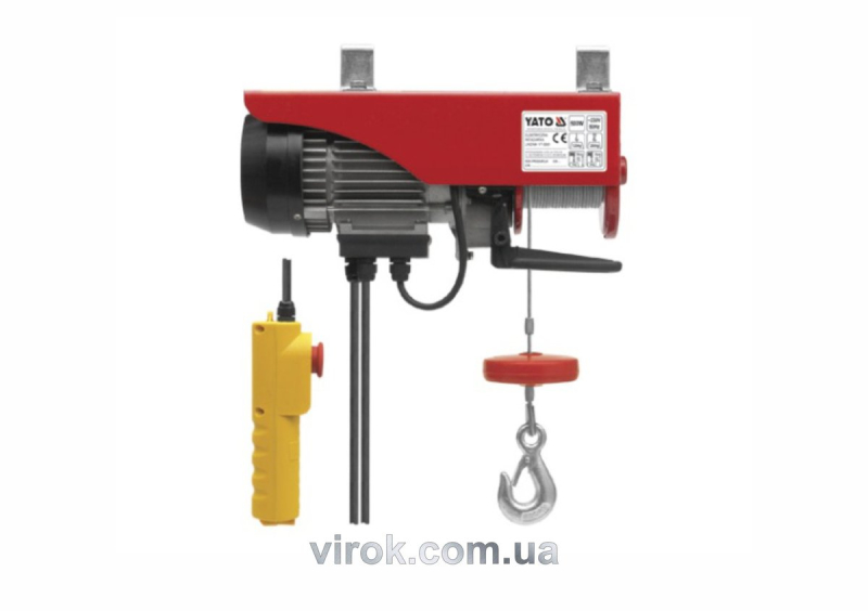 Лебідка електрична канатна YATO : 900вт. 250/500кг