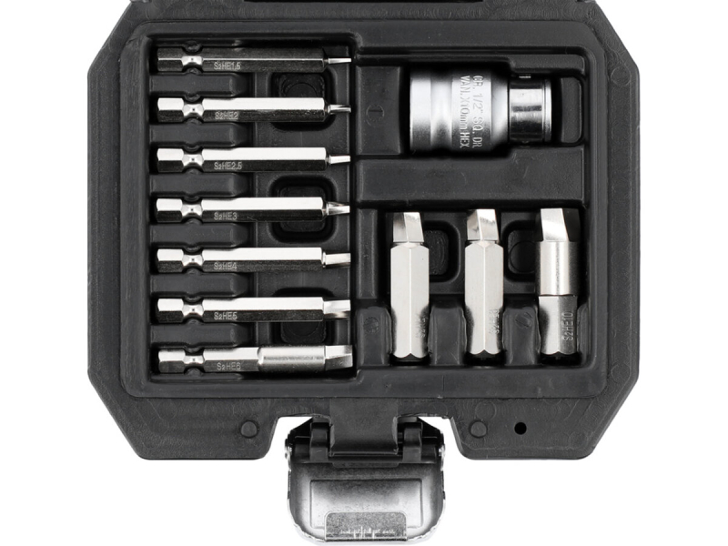 Набір естракорів гвинтів YATO торцеві з HEX спіральні квадрат 1/4" і 3/8", 11 шт [20]