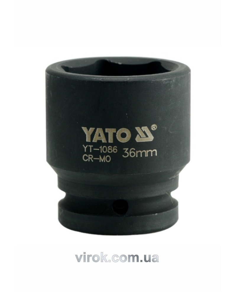 Головка торцева ударна 6-гранна YATO : квадрат 3/4", М= 36 мм, L= 56 мм [6/24]