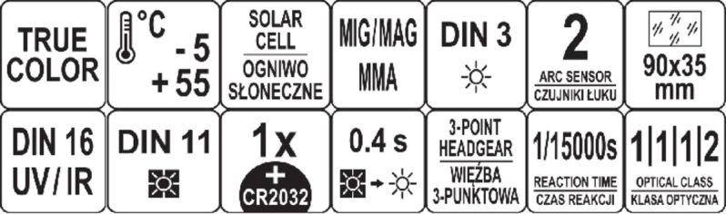 Маска електро-зварювальника з автозатемнен STHOR TRUE COLOR