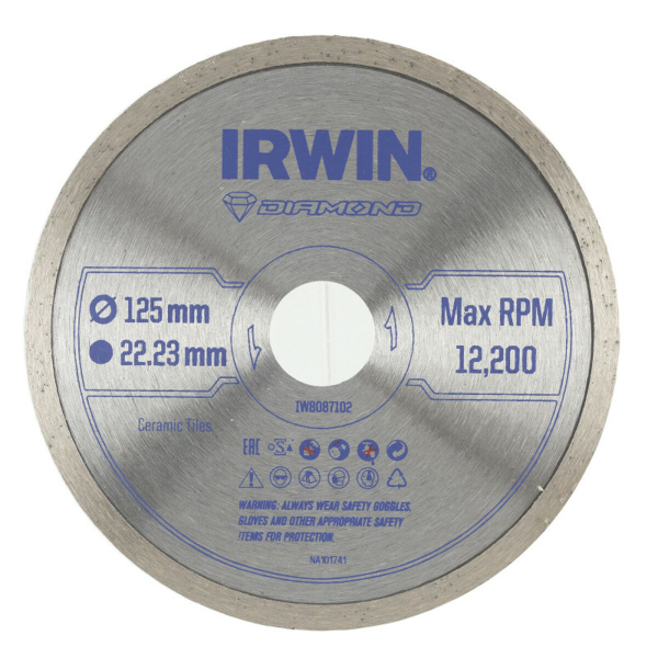 Диск отрезной алмазный IRWIN по керамике 125 X 22,2 мм