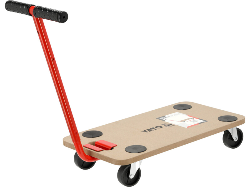 Візок-платформа з тримачем YATO 575х300х18 мм на 4 колесах Ø= 75 мм, макс. навантаж.- 200 кг