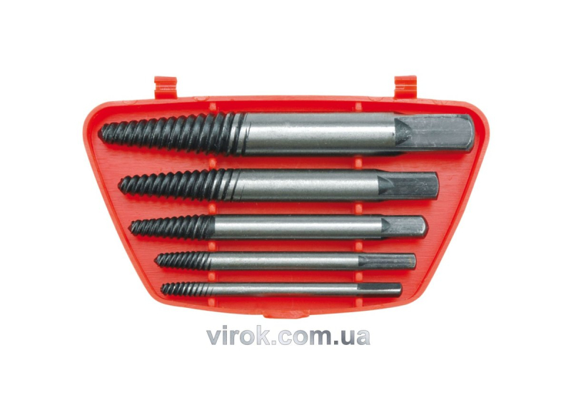 Набір екстракторів VOREL : М3-М18 (1/8" до 3/8",) N°1-5. для гвинів 5 шт. [12/120]