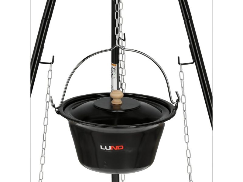 Гриль и котелок 6 л подвесные на треноге LUND, 150х54 см, решетка Ø= 49 см (99933)