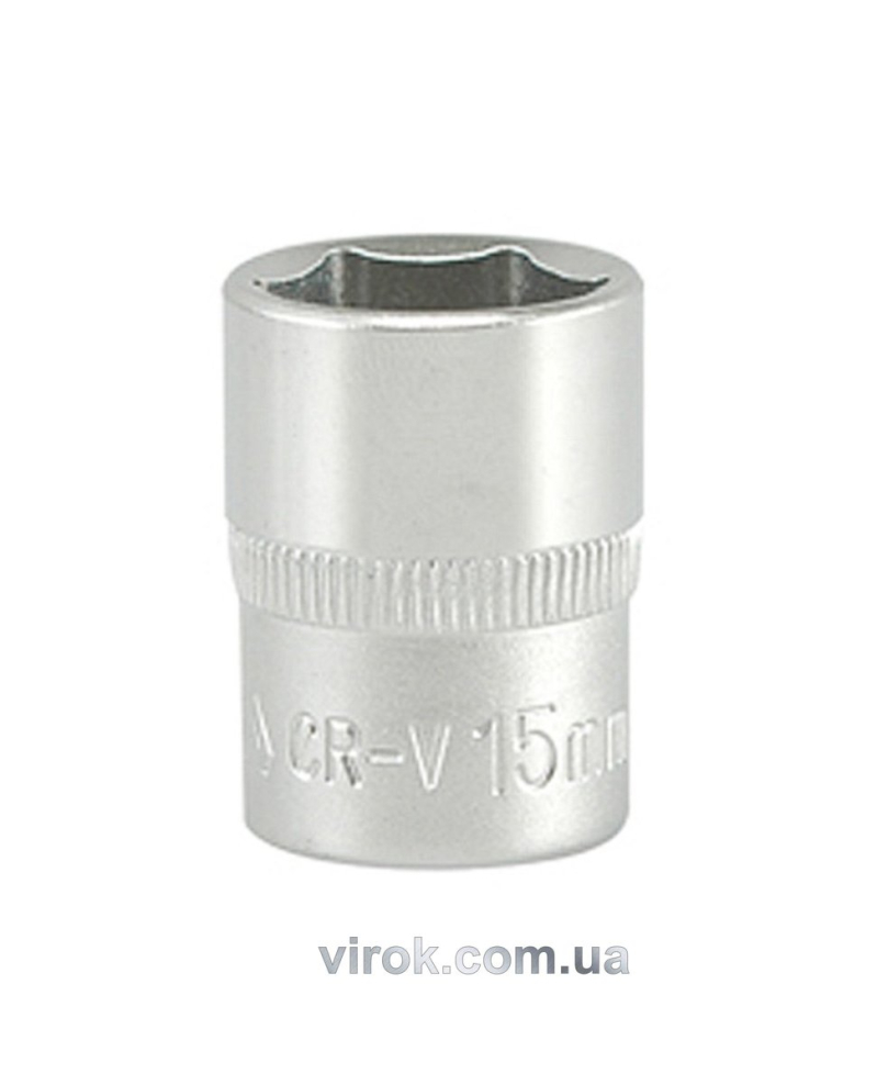 Головка торцева 6-гранна YATO : квадрат 3/8", М= 15 мм, L= 28 мм [12/240/480]