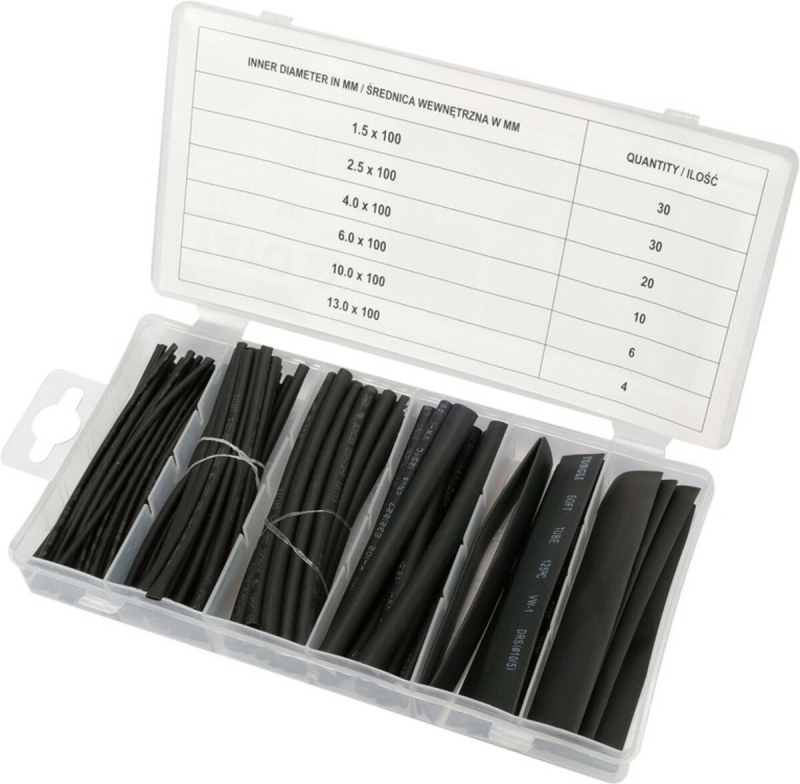 Кембрики термоусадочні YATO до t=125°C,100 шт