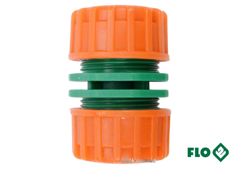 Муфта сполучна 2-х водяних шлангів 1/2" FLO пластикова [30/240]