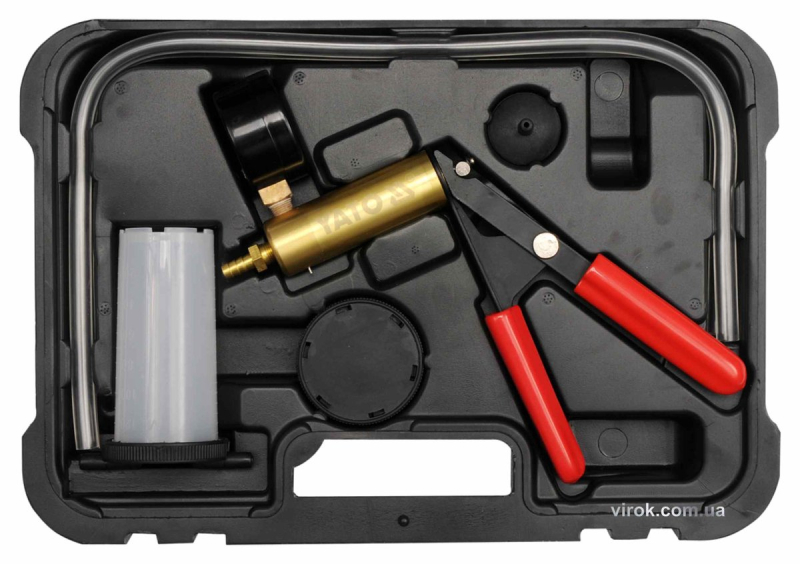 Помпа ручна вакуумна YATO з обладунками, кпл. 16 шт., P= -1-0 Bar [10]