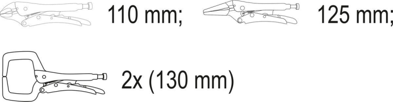 Кліщі затискні VOREL для зварювальних робіт, 4 шт. [6/24]