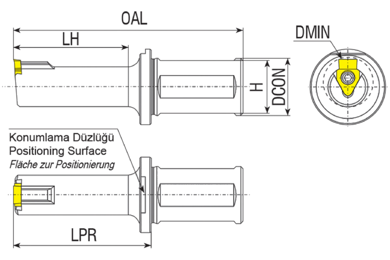 Резец долбежный ABT-B41-D30-Y32-L170-I110 под сменные пластины AKKO