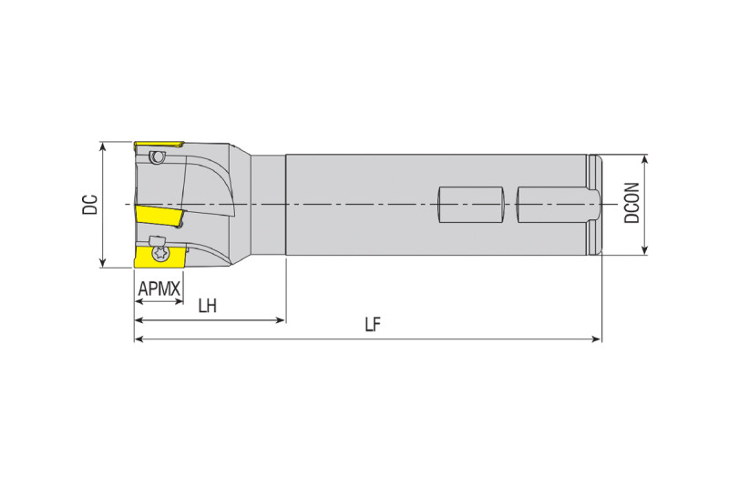 Фреза концевая AEM90-AP1705-D32-C25-L150-Z03 под пластину APKT 1705 AKKO