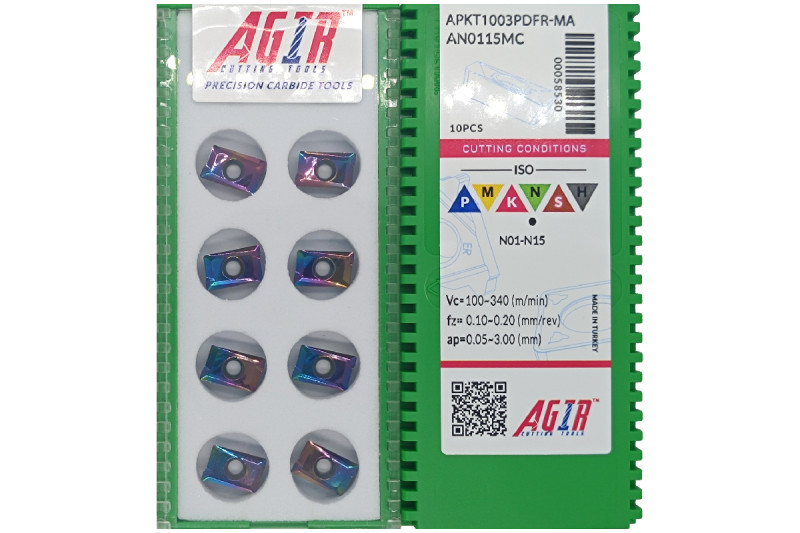 Твердосплавная пластина фрезерная по алюминию APKT 1003PDFR-MA AN0115MC AGIR
