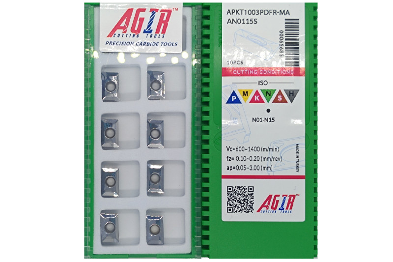 Твердосплавная пластина фрезерная по алюминию APKT 1003PDFR-MA AN0115S AGIR