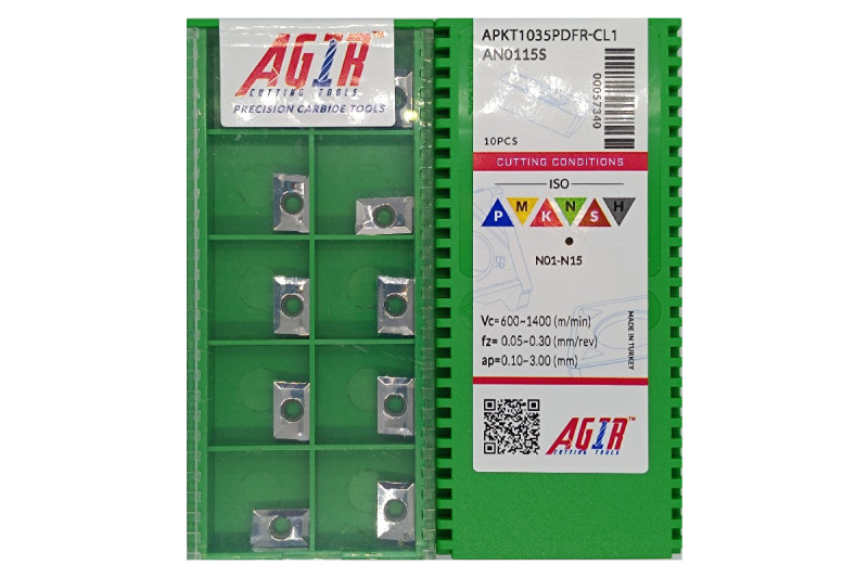 Твердосплавная пластина фрезерная по алюминию APKT 1035PDFR-CL1 AN0115S AGIR
