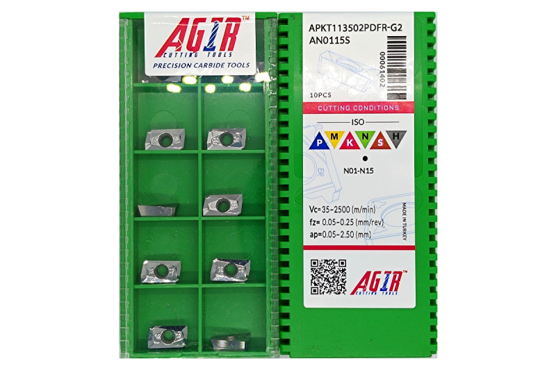 Твердосплавная пластина фрезерная по алюминию APKT 113502PDFR-G2 AN0115S AGIR