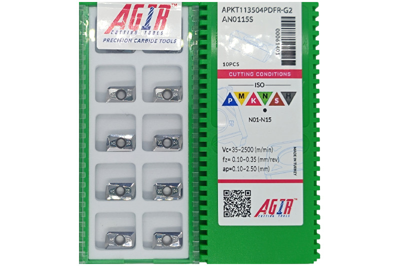 Твердосплавная пластина фрезерная по алюминию APKT 113504PDFR-G2 AN0115S AGIR